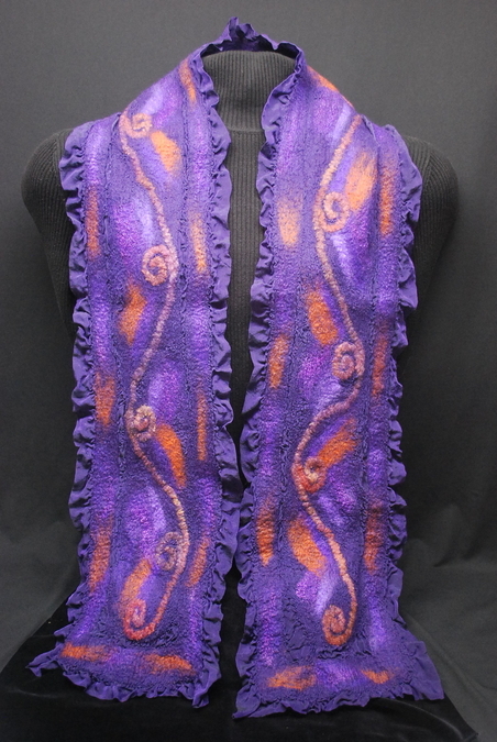 "Magical Moment" - ruffled silk and wool scarf