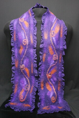 "Magical Moment" - ruffled silk and wool scarf