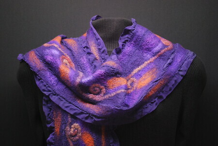 "Magical Moment" - ruffled silk and wool scarf
