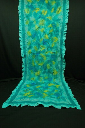 "Under the Sea"  - large wool and sillk wrap